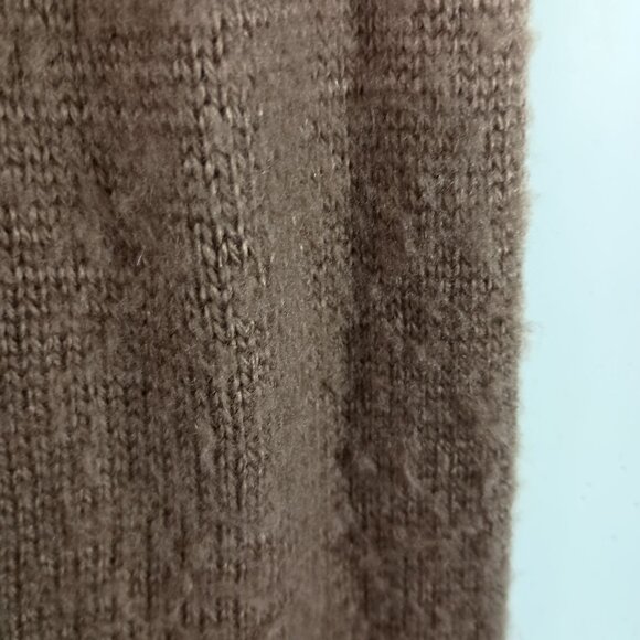 Albinaas Alpaca Hooded Sweater With Llama Pattern & Fringe Size Small Brown - Picture 10 of 11